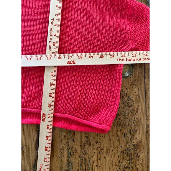 Wild Fable Womens Cropped Knit Sweater M‎ Bright Pink cotton blend long sleeve - Picture 6 of 6